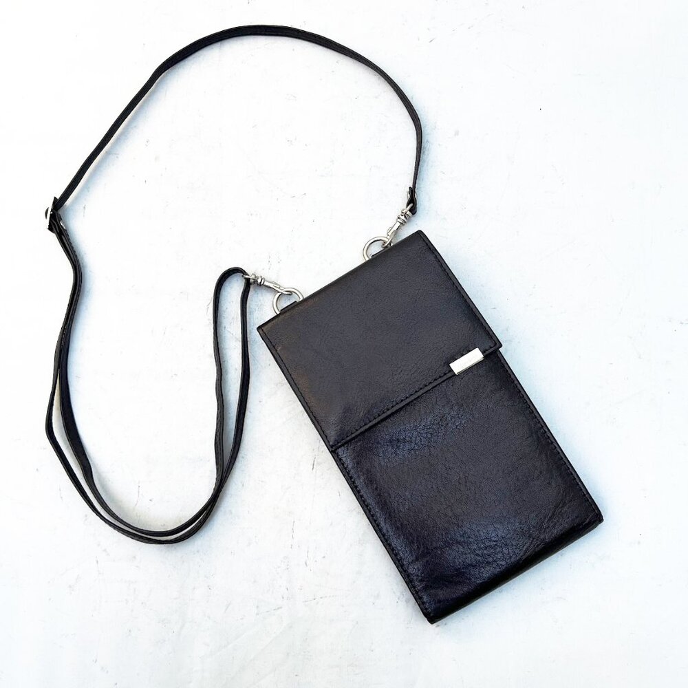 Magellen's Black Crossbody Leather Wallet